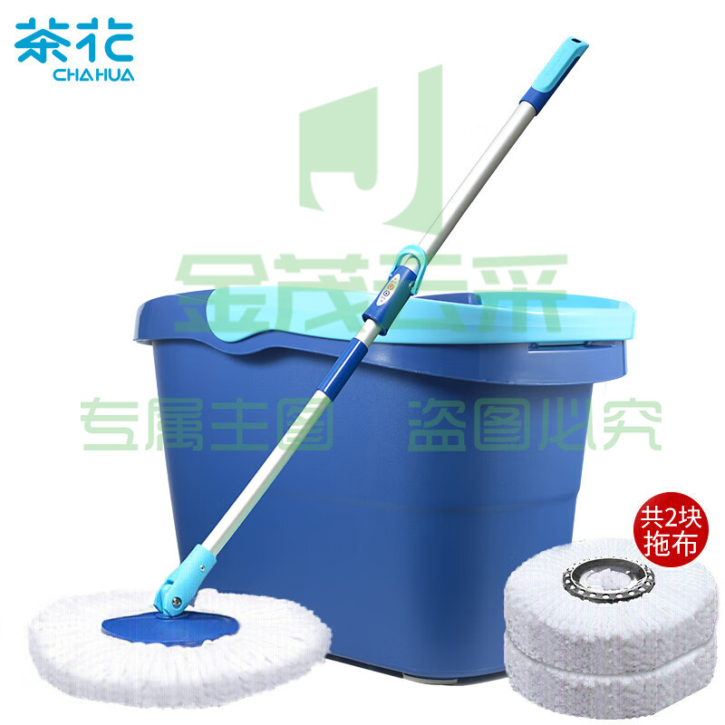 茶花 拖把桶免手洗旋转拖把吸水拖布家用懒人墩布桶拖地神器2头