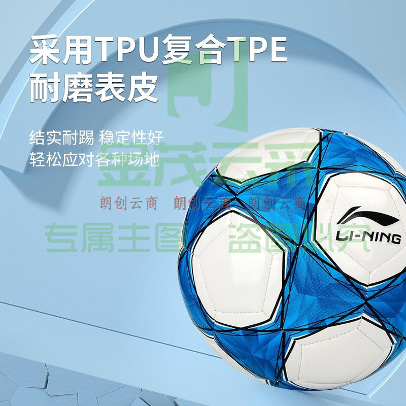 李宁(LI-NING)足球5号成人儿童男女比赛考试世界杯专业训练软皮中考用球 039-2