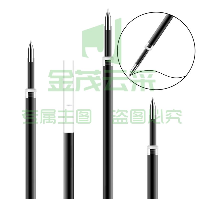 得力(deli) 20支/盒 0.5mm按动中性笔芯水笔签字笔替芯子弹头单支/盒黑色6906办公用品