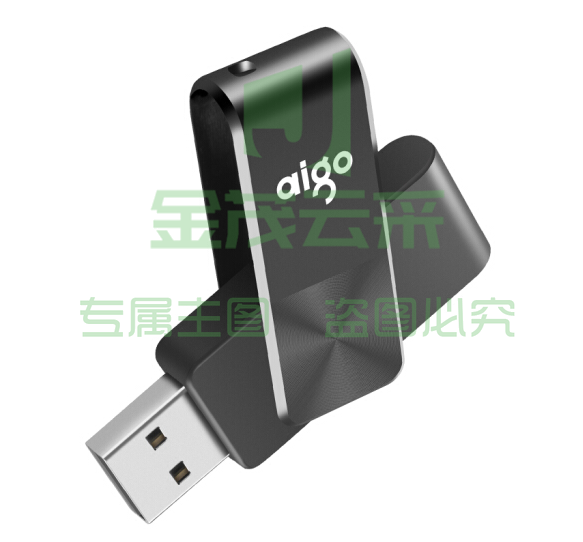 爱国者（aigo）32GB优盘U盘 USB2.0 U盘 U266迷你款 黑色 简约可侧旋转金属商务U盘 旋转防护CD纹防滑设计U盘 