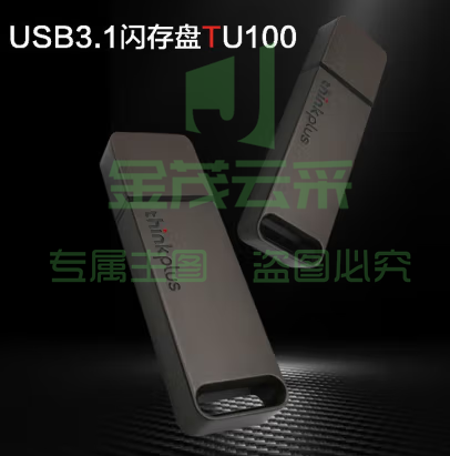 ThinkPlus联想 1TB U盘USB3.1商务金属闪存优盘 灰色  TU100系列 