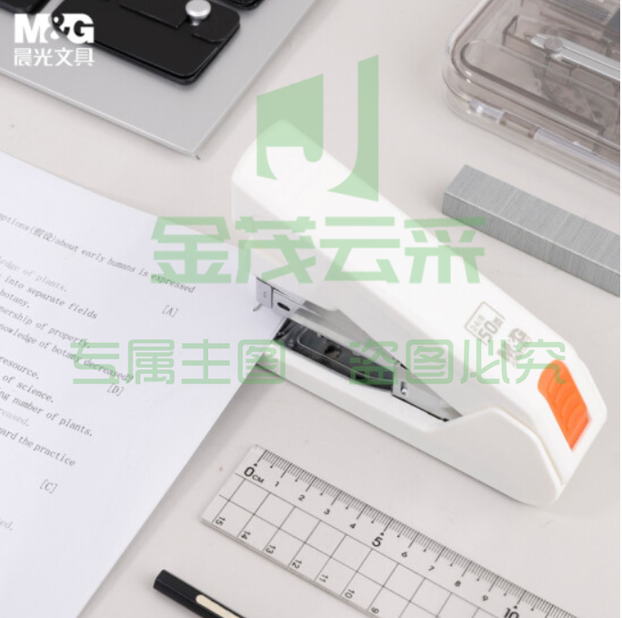晨光(M&amp;amp;G) 文具12#厚层订书机 商务型省力订书器 便携耐用办公用品 白色单个装ABS916K7  TJHX02011854379899