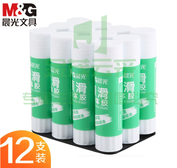 晨光(M&G)文具9g顺滑固体胶 耐用胶棒 办公学生手工固体黏胶 12个装 ASGN7102A