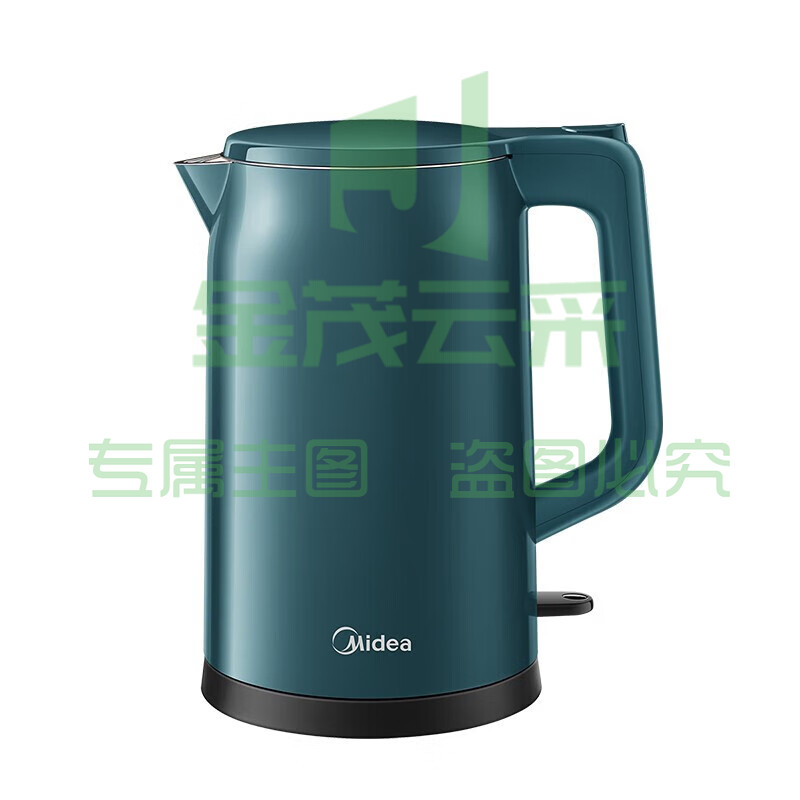 美的(Midea)电热水壶 家用1.7L烧水壶双钢防烫防干烧热水壶 304不锈钢电水壶 MK- 17MS01(1.7升外塑内钢)(2个起售)