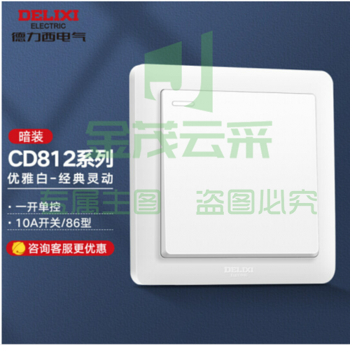 德力西(DELIXI)开关插座一开大面板