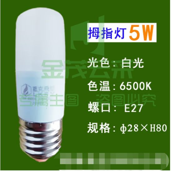 蓝克飞亚 5W 白光 节能灯泡LED拇指灯螺口球泡 适用筒灯壁灯台灯光源