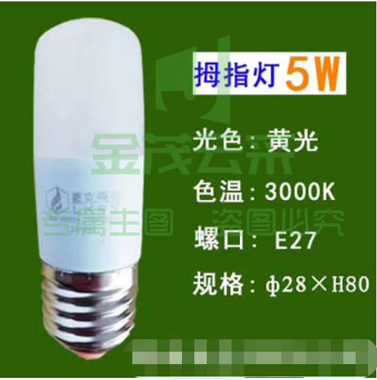 蓝克飞亚 5W 暖光 节能灯泡LED拇指灯螺口球泡 适用筒灯壁灯台灯光源
