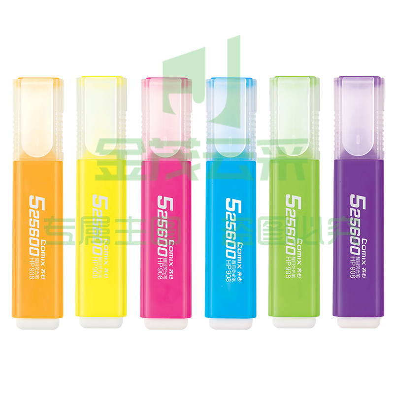齐心 HP908 醒目荧光笔5.0mm(橙，粉，黄，蓝，绿，紫，颜色备注)