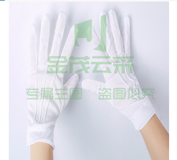 三筋礼仪手套 白手套 薄透气 阅兵演出 男女