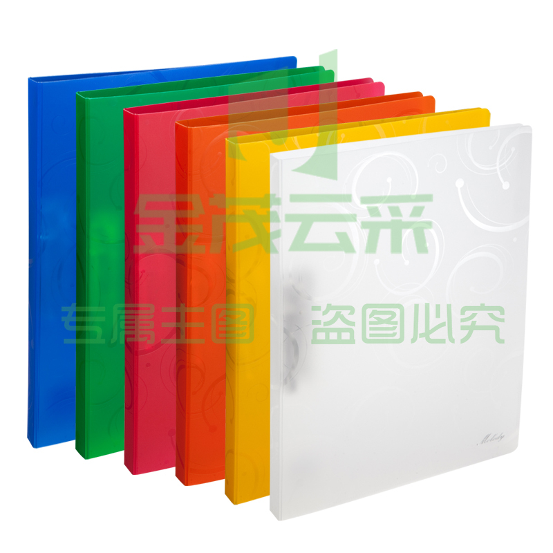 齐心 A6108 E纹melody文件夹 A3/A4通用 双强力夹(红 橙 蓝 绿 黄  白，颜色备注)