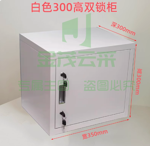 桌面密码箱 文件箱 办公铁皮  双锁白色300*350*300单层
