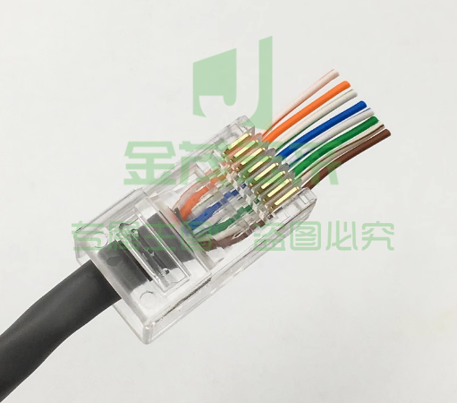 通孔式超五类网络水晶头CAT6六类通孔水晶头三叉镀金铜片穿孔  全铜超五类  非屏蔽  200个