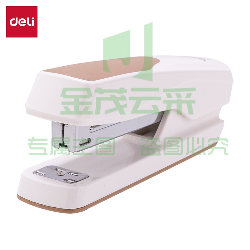 得力（deli）12号订书机加厚20页大号订书器 白【防滑底座 舒适按压】0427
