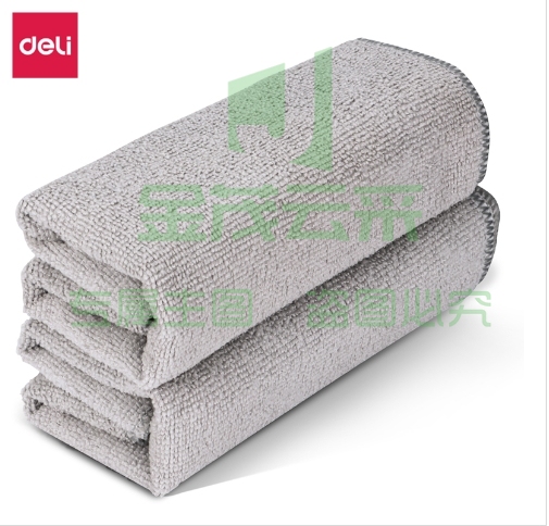 得力LQ392 超细纤维 抹布 30*70cm 2片装 灰色 