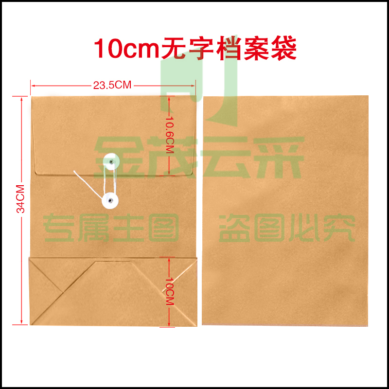进口牛皮纸档案袋10cm(无字有绳)