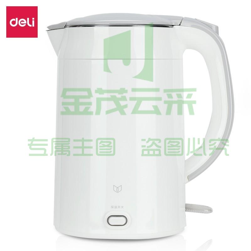 得力85613保温电热水壶1.7L(白)(台)