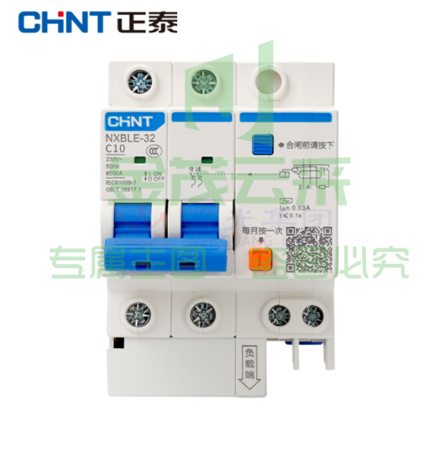 正泰（CHNT）NXBLE-32 2P D10 30mA 6kA 小型漏电保护断路器 漏保空气开关