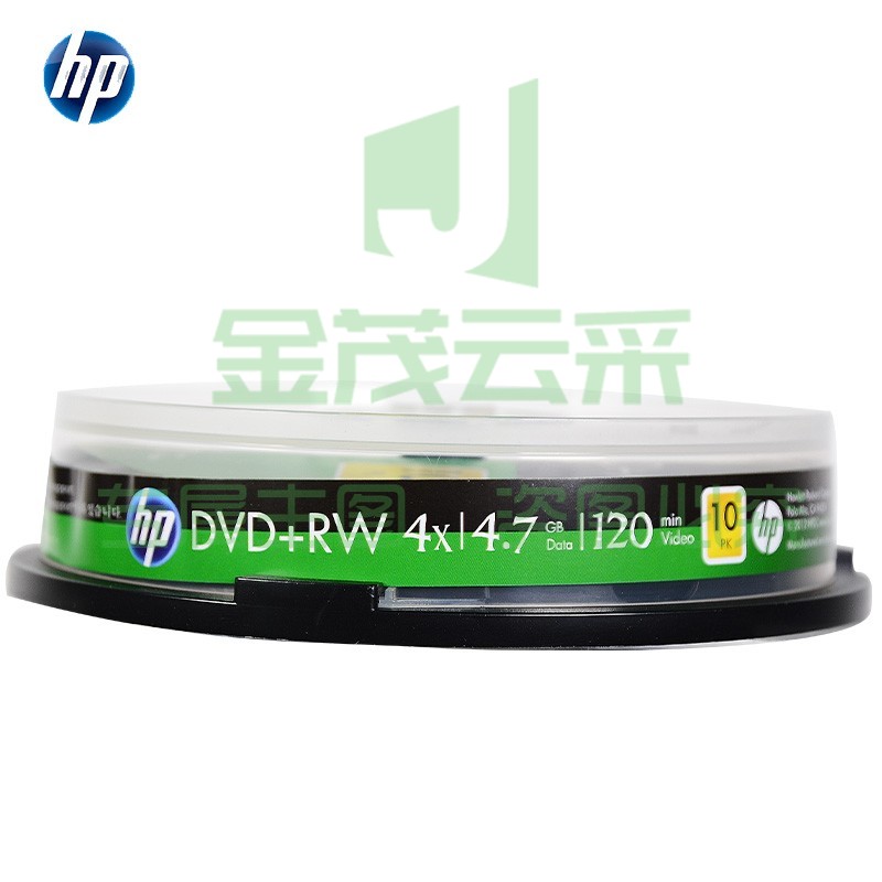 惠普（HP） DVD+RW可擦写 光盘/刻录盘 空白光盘 4速4.7GB 桶装10片