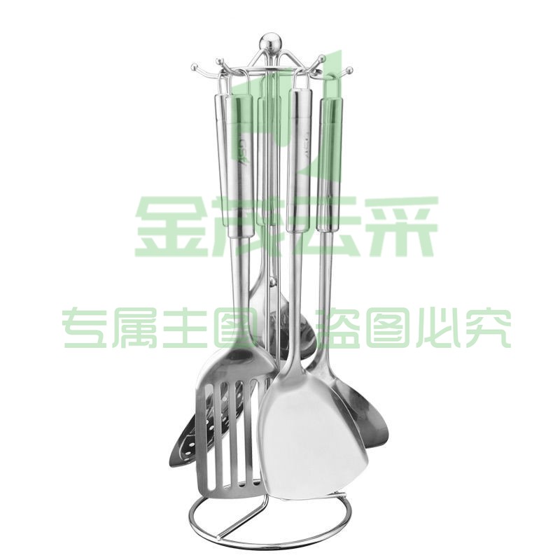 爱仕达（ASD）G系列不锈钢铲具锅铲饭勺套装六件套 SSQ-06G-UGO