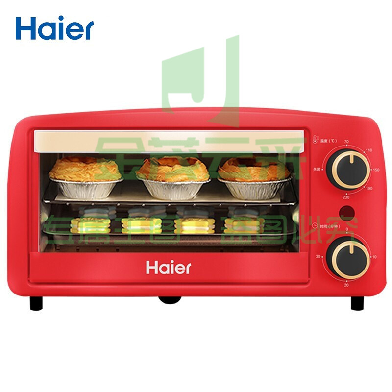 海尔 (Haier) K-10M2R 电烤箱 10L容量 小巧外观 匀火恒温 家用烤箱
