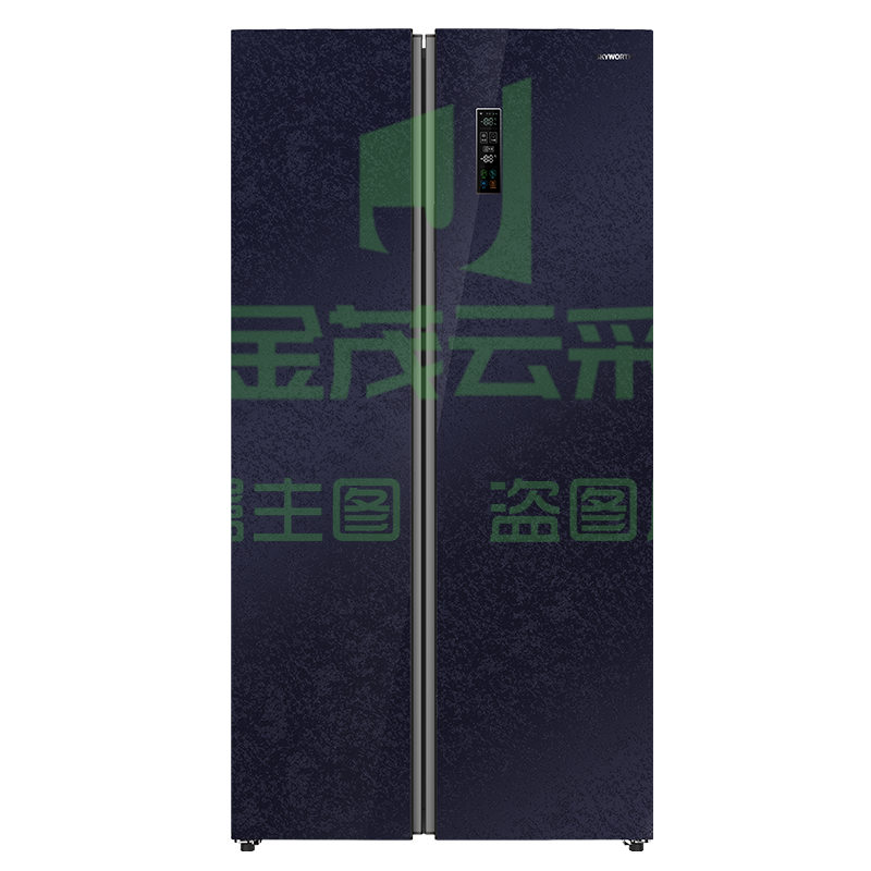 创维冰箱BCD-562WKGPS云锦蓝双变频一级能效玻璃外观207L大冷冻离子发生