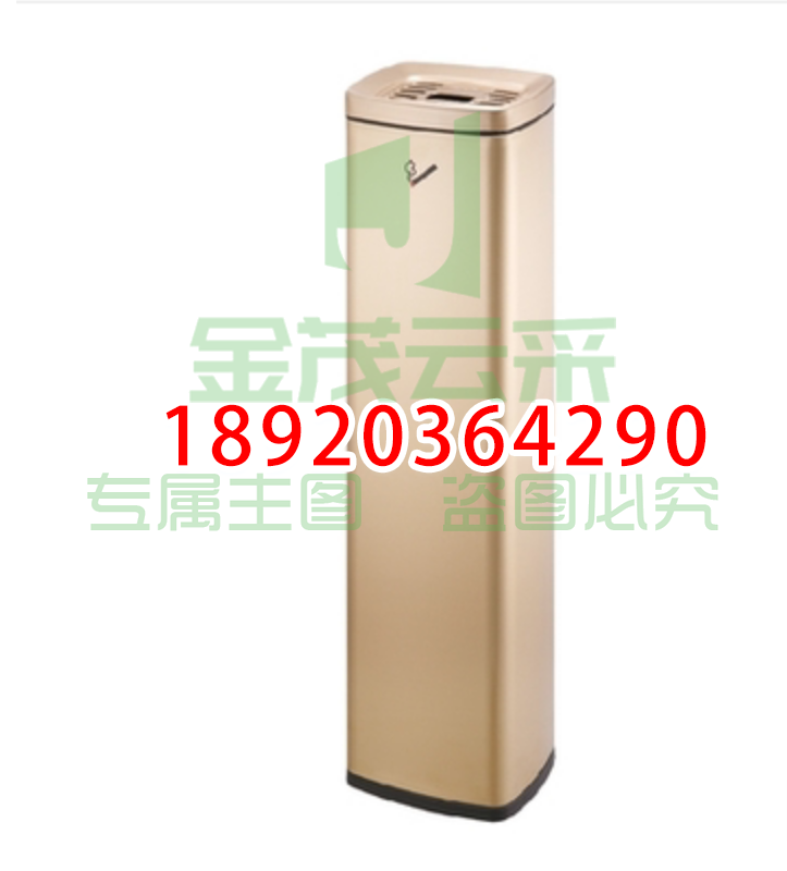 GPX-129D香槟金南方吸烟区不锈钢户外座地烟灰柱室外灭烟柱烟蒂柱立式烟灰缸桶