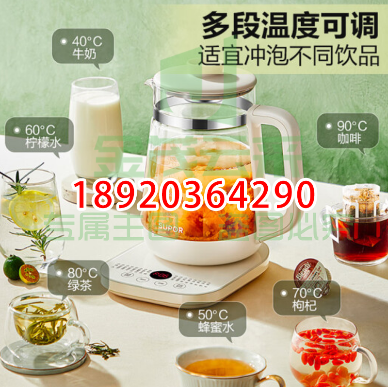 1.8L大容量养生壶 煮茶器煮茶壶 苏泊尔(SUPOR)   316L不锈钢电水壶 保温花茶壶烧水壶 玻璃面板带滤网 SW-18YJ38