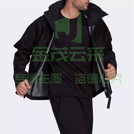 阿迪达斯运动夹克男正品健身训练防风雨衣连帽户外休闲外套GP7853