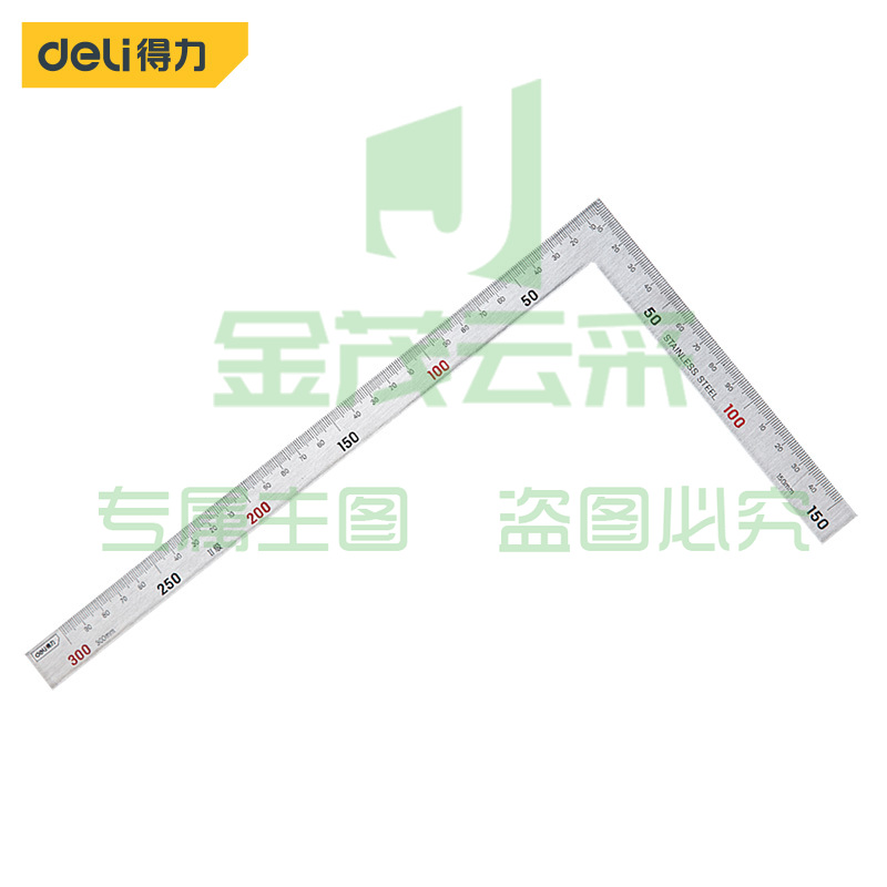 得力工具DL7130钢拐尺150x300mm(单位：把)