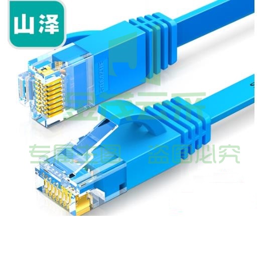 山泽(SAMZHE)SZ-605BE 六类网线 扁线 CAT6类千兆扁平非屏蔽网络连接线 蓝色5米