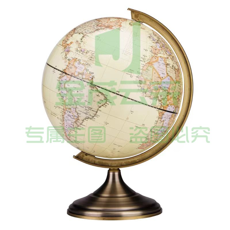 得力2179仿古金属地球仪30cm(黄)(台)  .