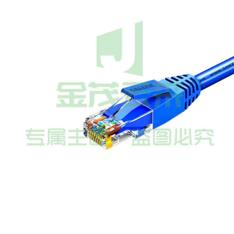 山泽(SAMZHE)TMA-6010CAT6类六类千兆八芯双绞成品网络跳线蓝色1米