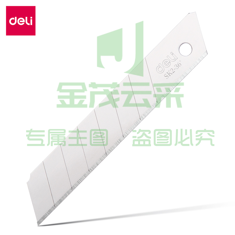 得力2019美工刀片大号耐久型(银色)(10片/盒)