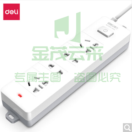得力18163(1.8)延长线插座_2+2_1.8米_PE袋装(白)(个)