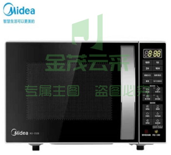 美的（Midea）M3-L232B 23L家用微波炉烤箱一体机 智能湿度感应 智能菜单 易清洁面板 电子除味 银黑搭配 大容量平板微波炉 