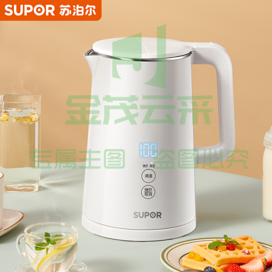 苏泊尔（SUPOR）SW-15J68A 电水壶热水壶 保温 养生 电热水壶全钢无缝电子调温 304不锈钢烧水壶开水壶 显温 