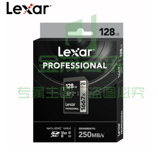 雷克沙（Lexar）v60sd卡相机内存卡高速4K单反相机存储卡 4K超清录制 1667x 读250MB/s 128GB