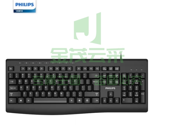 飞利浦（PHILIPS）SPK6313BS 有线键盘 电脑办公键盘 商务键盘 笔记本键盘 USB键盘多媒体 黑色