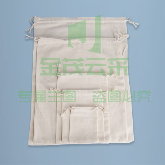 海斯迪克 HKT-21 棉麻抽绳袋 束口包装布袋 搬家收纳袋 棉布15*20cm(10个) 2组 