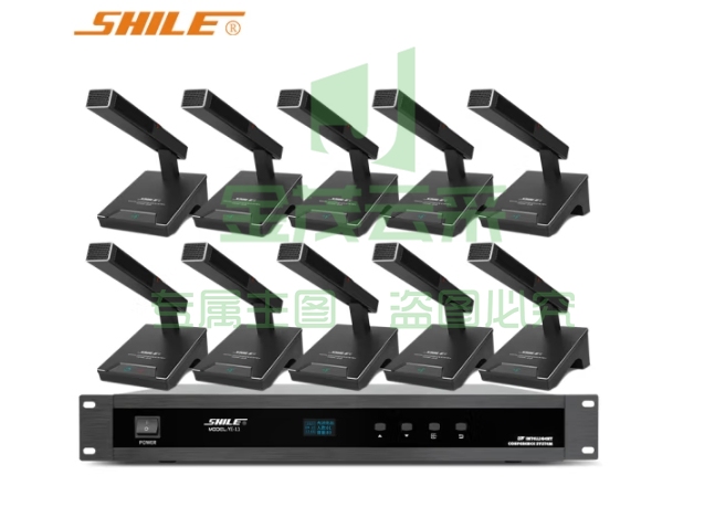 狮乐（SHILE）YE-11方杆款一拖十有线手拉手会议麦克风 专业工程会议话筒 大型会议室桌面鹅颈麦克风网线接口
