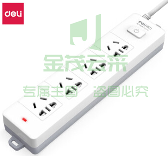 得力18253(02)插座_4组_2米_PVC袋装(白)(只)