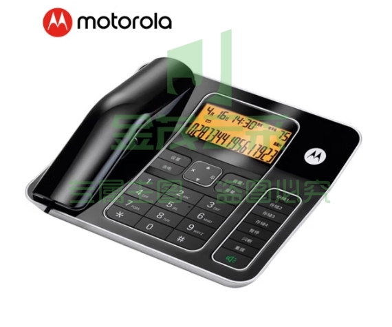 摩托罗拉(Motorola)电话机座机固定电话 办公家用 5米远距离免提 大屏幕 大按键 钢琴烤漆 CT340C(黑色)