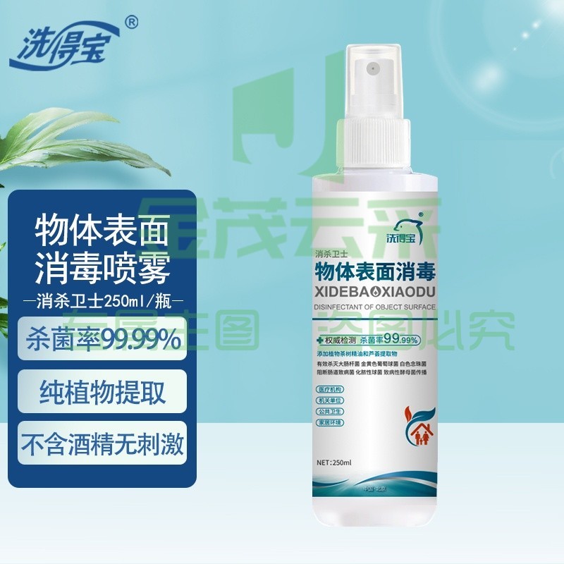 洗得宝物体表面消毒液 冰箱可用 免洗不含酒精 250ml