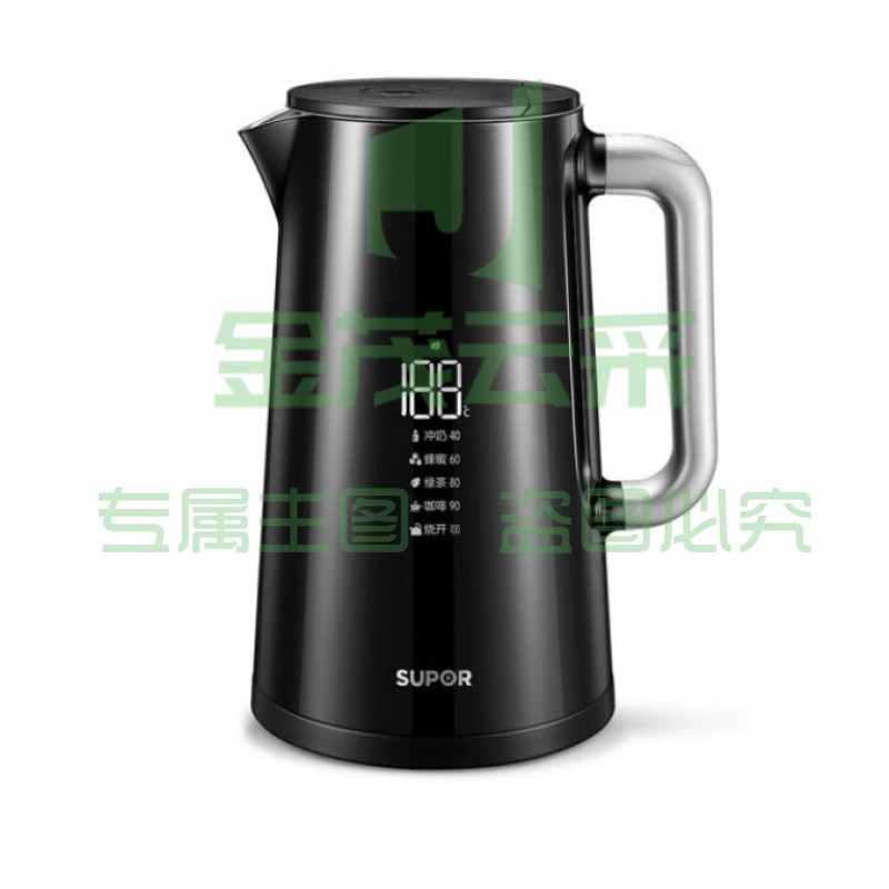 苏泊尔(Supor) SW-17S62A 电水壶 全钢无缝 防烫 1.7L 黑色