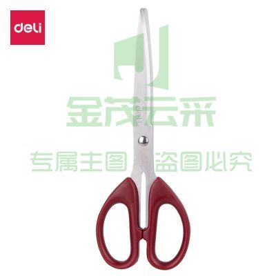 得力(deli) 剪刀180mm剪刀办公剪刀家用剪刀生活剪刀 1把 办公用品 红色 6009