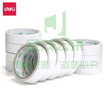 得力 deli 30403 棉纸双面胶带24mm*10y*80um(白)(卷)