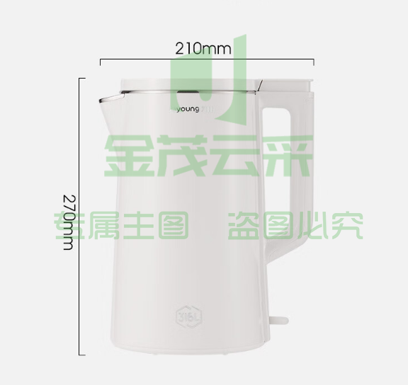 九阳(Joyoung)热水壶烧水壶电水壶2L 无缝易洁内胆 316L不锈钢 家用开水壶K20FD-W513
