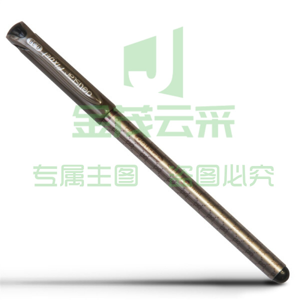 得力 (deli) S43 优雅十字纹细杆中性笔 签字笔 极细0.38mm 黑色