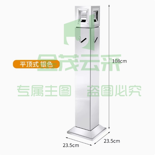 户外不锈钢立式烟灰柱 美观实用 酒店吸烟区首选斜口式-平顶式不锈钢