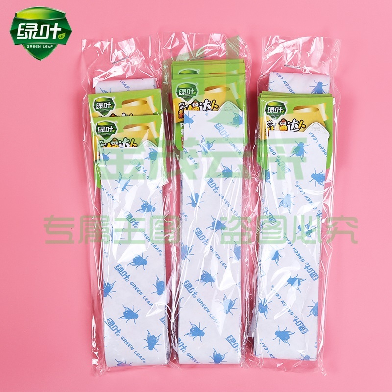 绿叶粘蝇彩带粘蝇彩条板粘蝇条贴纸灭杀蝇药苍蝇纸苍蝇药30条